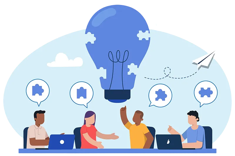 Image of a team working on an image conversion project